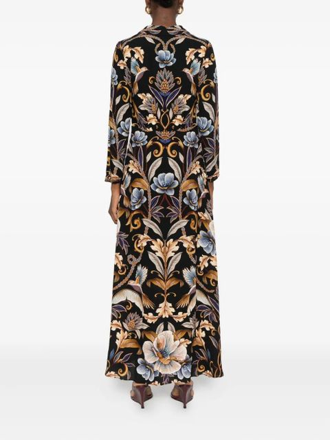 FARM Rio Snake Garden floral-print dress - Black