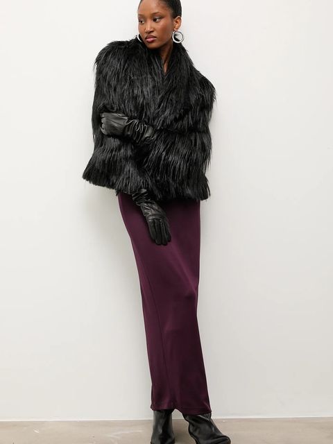 Answear.LAB rękawiczki skórzane damskie kolor czarny