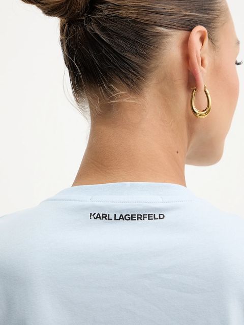 Karl Lagerfeld t-shirt bawełniany damski kolor niebieski B1W17026