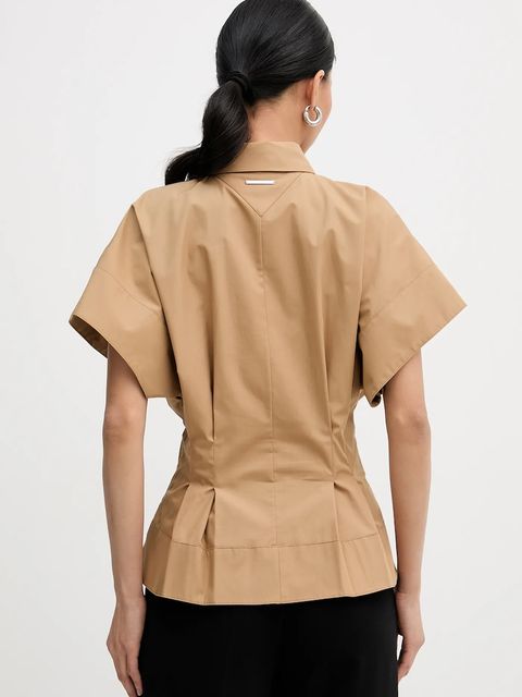 Karl Lagerfeld bluzka bawełniana damska kolor beżowy gładka B1W11006 - zdjęcie produktu nr 2