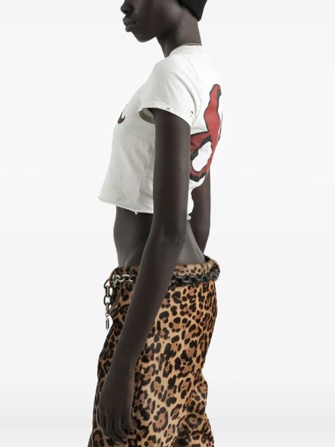 Dolce & Gabbana doll-print crop top - White