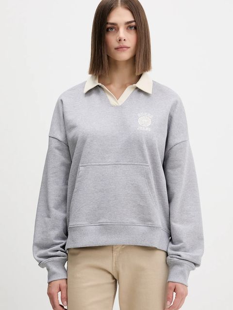 Guess Jeans bluza bawełniana damska kolor szary z nadrukiem W5YQ16 K68I4 - zdjęcie produktu nr 1