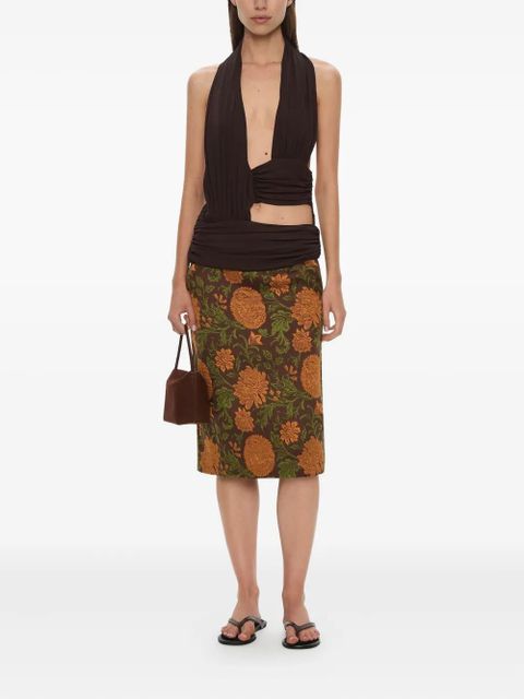 Christopher Esber upholstered brocade midi skirt - Brown - zdjęcie produktu nr 2