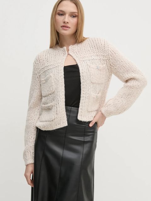 OUI kardigan z domieszką wełny kolor beżowy 90614 - zdjęcie produktu nr 1