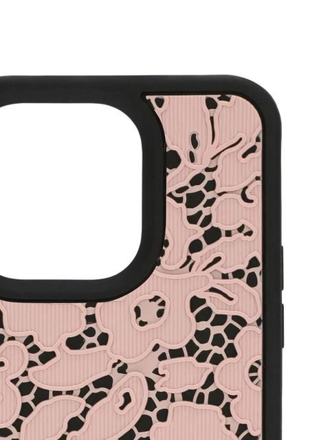 Dolce & Gabbana floral-lace iPhone 14 Pro case - Pink