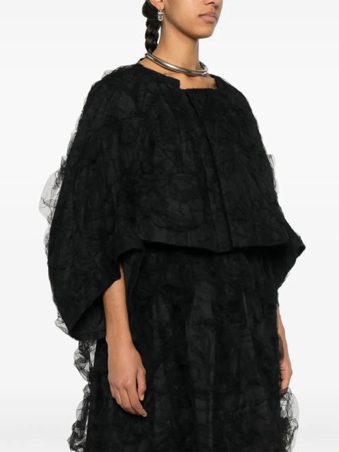 Comme Des Garçons tulle-inserts cropped jacket - Black
