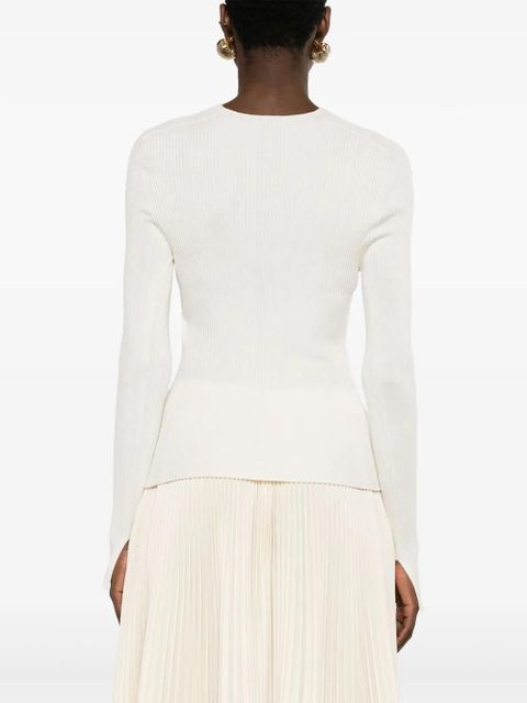 Lanvin long-sleeve knitted top - White