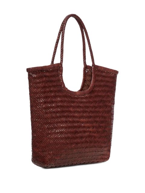 DRAGON DIFFUSION NS Diagonal Triple Jump leather tote bag - Brown