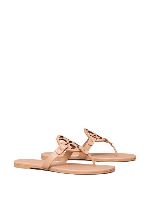 Tory Burch logo-plaque slides - Brown