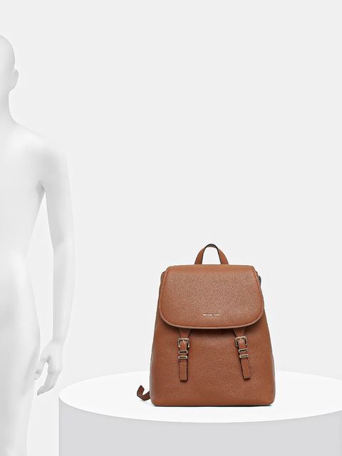 MICHAEL Michael Kors plecak skórzany QUINN damski kolor brązowy duży gładki 30T5GQNB2L