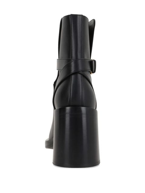 Valentino Garavani 70mm buckle-strap logo boots - Black