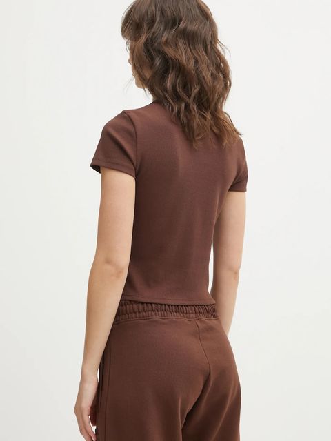 Hugo Blue t-shirt Baby Tee_B damski kolor brązowy 50510749