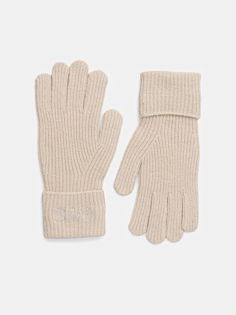 Guess rękawiczki z dodatkiem wełny CRESIDIA damskie kolor beżowy AW5405 POL02 - zdjęcie produktu nr 1