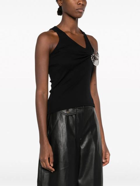 Coperni Emoji metal-embellished cotton tank top - Black