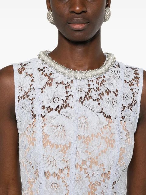 Self-Portrait fine-lace midi dress - Blue - zdjęcie produktu nr 2