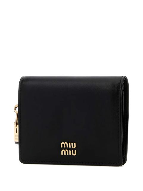 Miu Miu padlock-detail leather wallet - Black