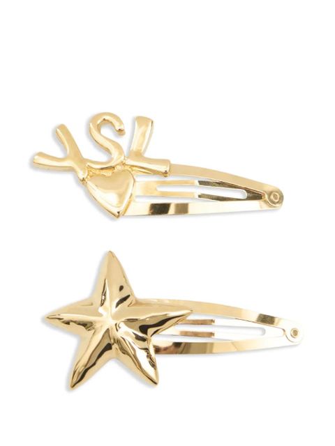 Saint Laurent Cassandre hair clips (set of two) - Gold - zdjęcie produktu nr 1