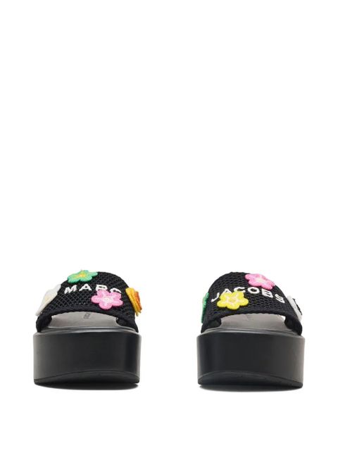 Marc Jacobs The Daisy Crochet Platform slides - Black