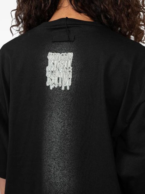 Jean Paul Gaultier ribbon-print spray-effect t-shirt - Black