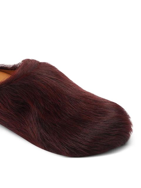 Marni Fussbett calf-hair mules - Red
