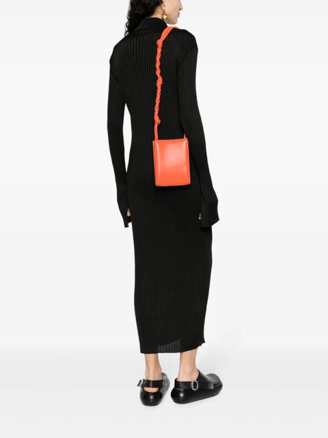 Jil Sander small Tangle leather crossbody bag - Orange - zdjęcie produktu nr 2