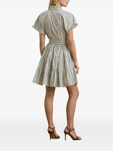 Lauren Ralph Lauren striped ruffled dress - Neutrals