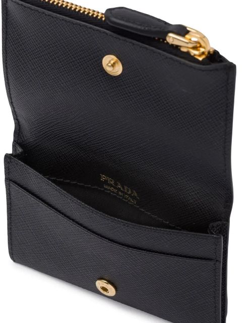 Prada leather logo plaque card holder - Black
