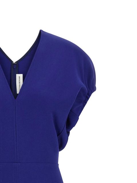 Victoria Beckham V-neck banded waist dress - Blue