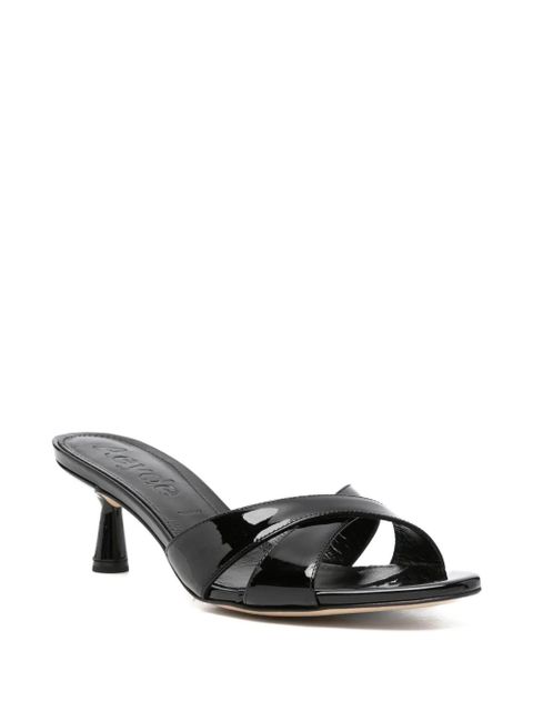 Aeyde criss-cross leather sandals - Black