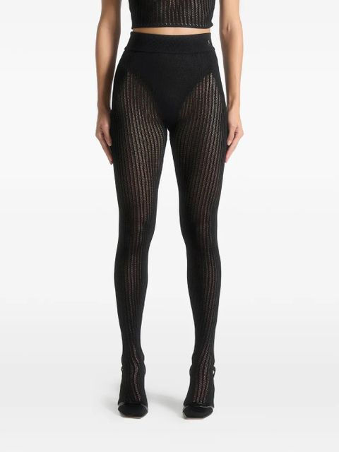 Manière De Voir contour knit footsie trousers - Black - zdjęcie produktu nr 1