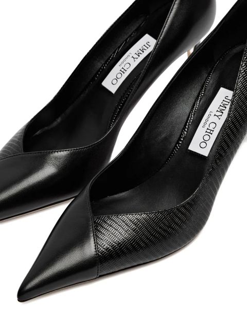 Jimmy Choo Cass 75 calf leather pumps - Black - zdjęcie produktu nr 2