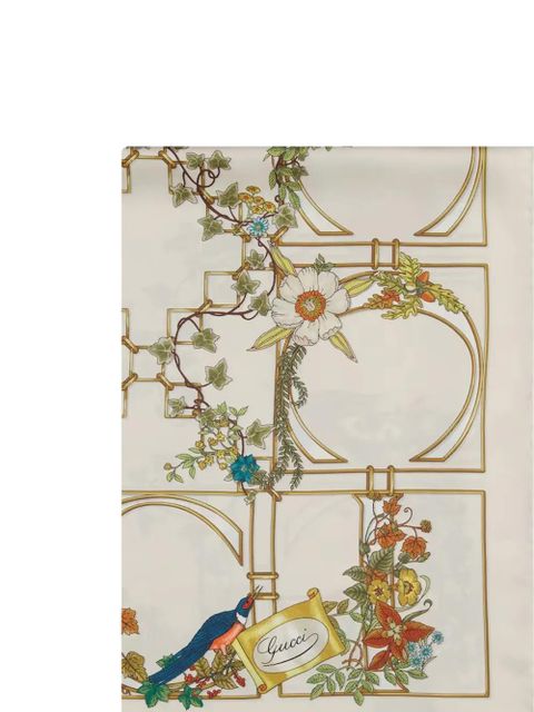 Gucci graphic-print silk scarf - Neutrals - zdjęcie produktu nr 2