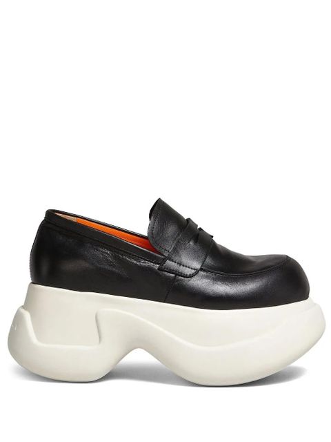 Marni platform leather mocassin loafers - Black - zdjęcie produktu nr 1