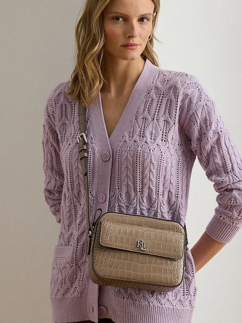 Lauren Ralph Lauren torebka skórzana kolor brązowy 431950824