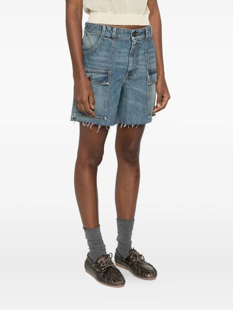 Miu Miu cargo-pocket denim shorts - Blue