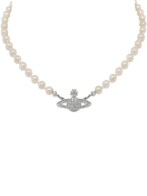 Vivienne Westwood Mini Bas Relief faux-pearl necklace - Silver - zdjęcie produktu nr 1