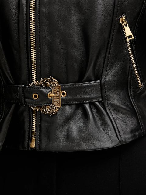 Versace Jeans Couture ramoneska skórzana kolor czarny przejściowa 79HAVP03 CP021