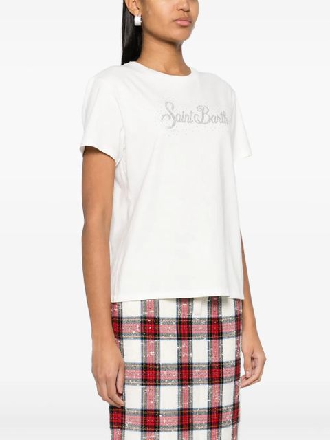 MC2 Saint Barth rhinestone-embellished cotton T-shirt - White - zdjęcie produktu nr 2