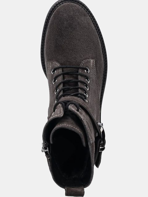 Answear.LAB workery zamszowe kolor szary na płaskim obcasie lekko ocieplone