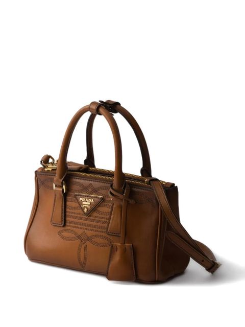 Prada mini Galleria leather tote bag - Brown