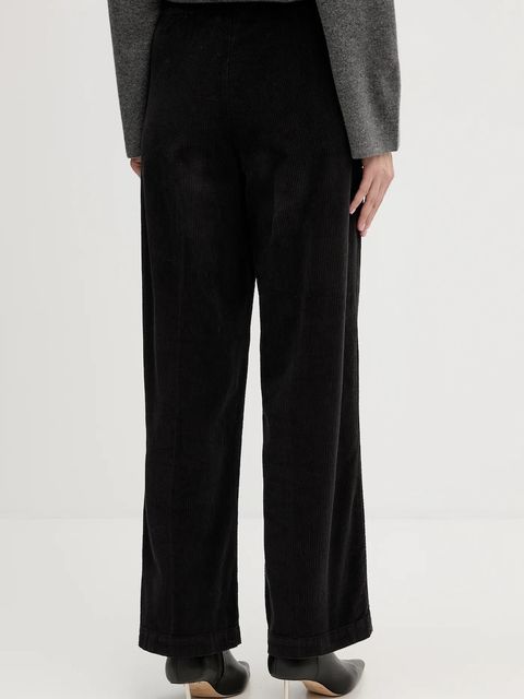 United Colors of Benetton spodnie sztruksowe kolor czarny proste high waist 4HA2DF07I