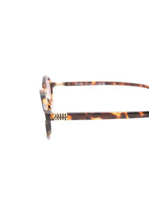 Miu Miu Eyewear tortoiseshell-effect oval-frame sunglasses - Brown