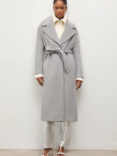 Answear Lab płaszcz wełniany kolor szary przejściowy oversize - zdjęcie produktu nr 1