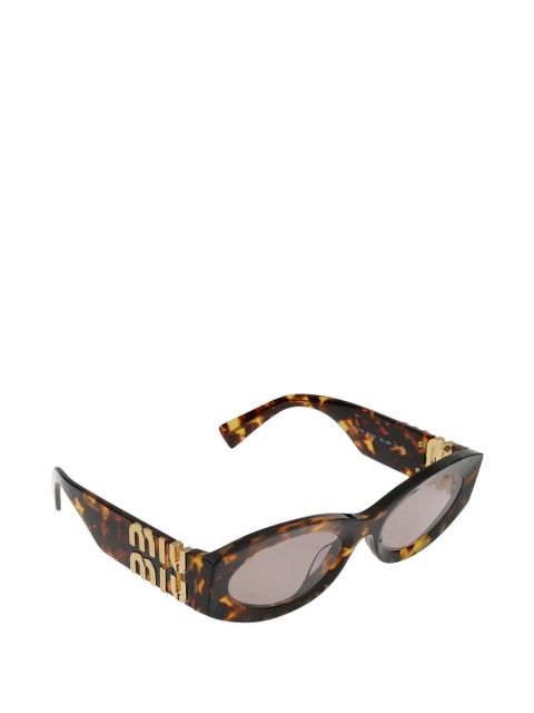 Miu Miu tortoiseshell-effect logo-plaque sunglasses - Brown - zdjęcie produktu nr 2