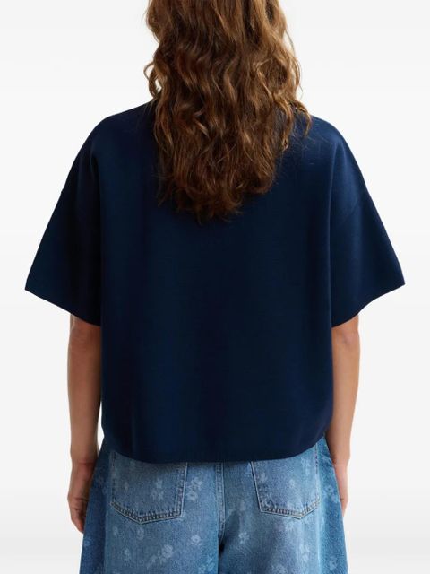 Essentiel Antwerp ruffled-trim polo top - Blue