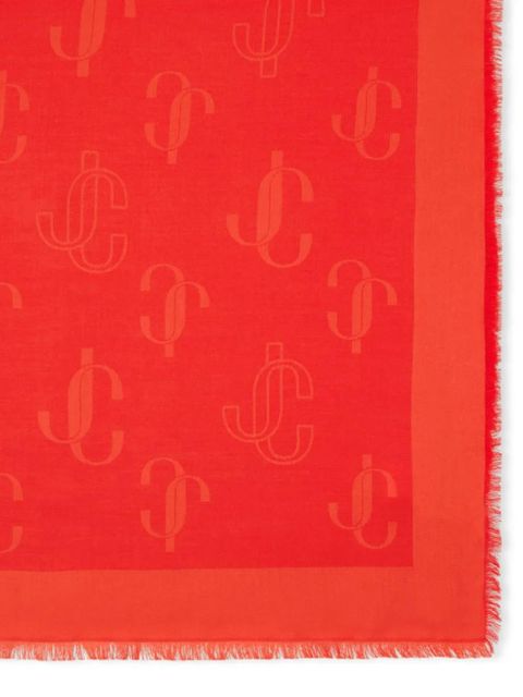 Jimmy Choo Emani monogram scarf - Orange