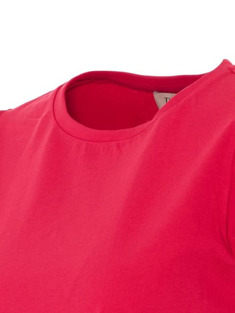 TWINSET puffed-sleeve embroidered-logo T-shirt