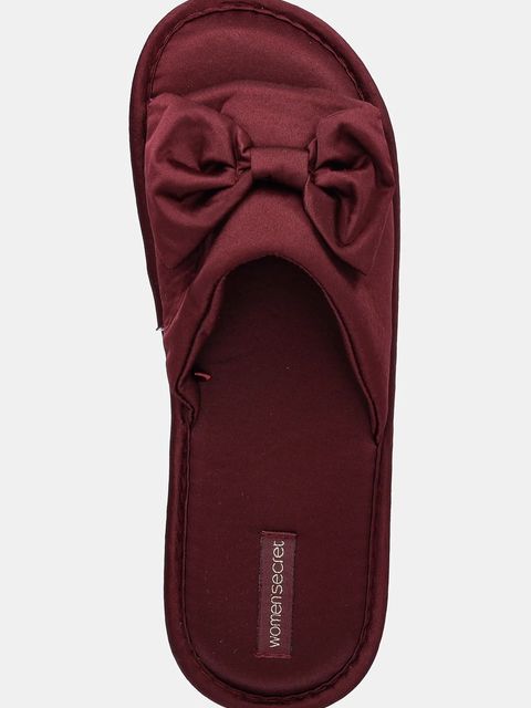 women'secret kapcie SENSE GALLERY kolor bordowy 4992513