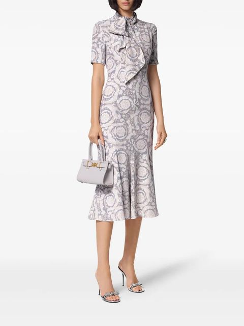 Versace Barocco Lavallière silk midi dress - Grey