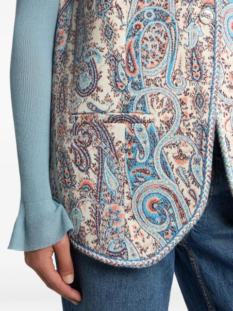 ETRO floral paisley-motif jacquard waistcoat - Neutrals